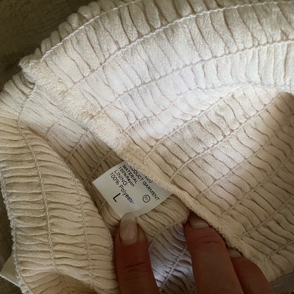 NWOT Cream Smocked, Wide-Leg Jumpsuit - Picture 8 of 8